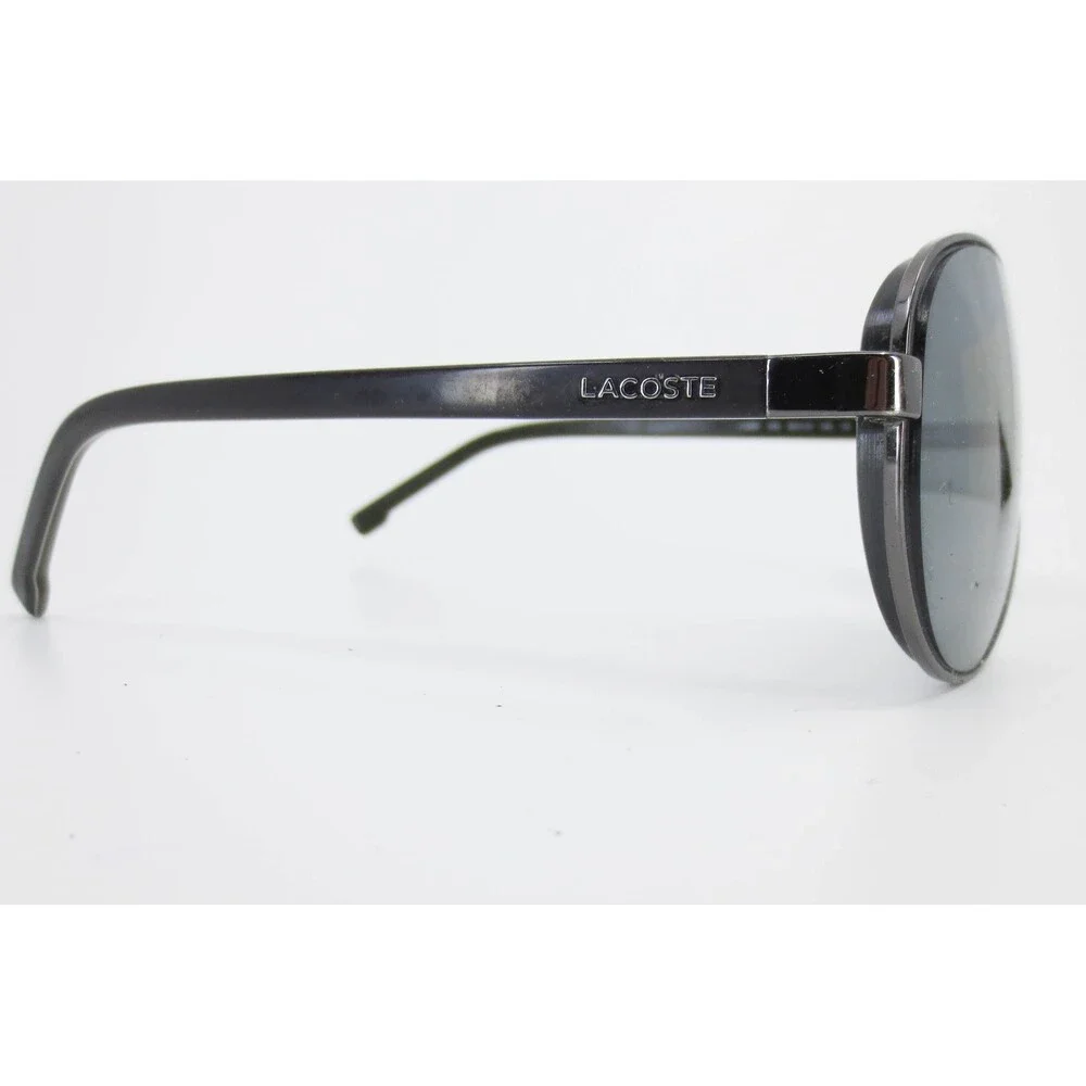 Lacoste L163S Aviator Sunglasses Gunmetal Black Metal Frame Pilot 62-13-140 035